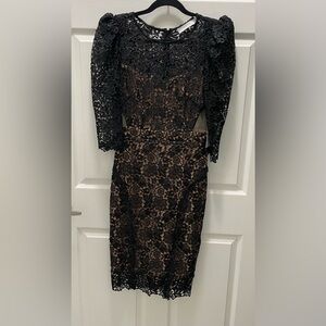 Astr Black Lace Long Sleeve Dress